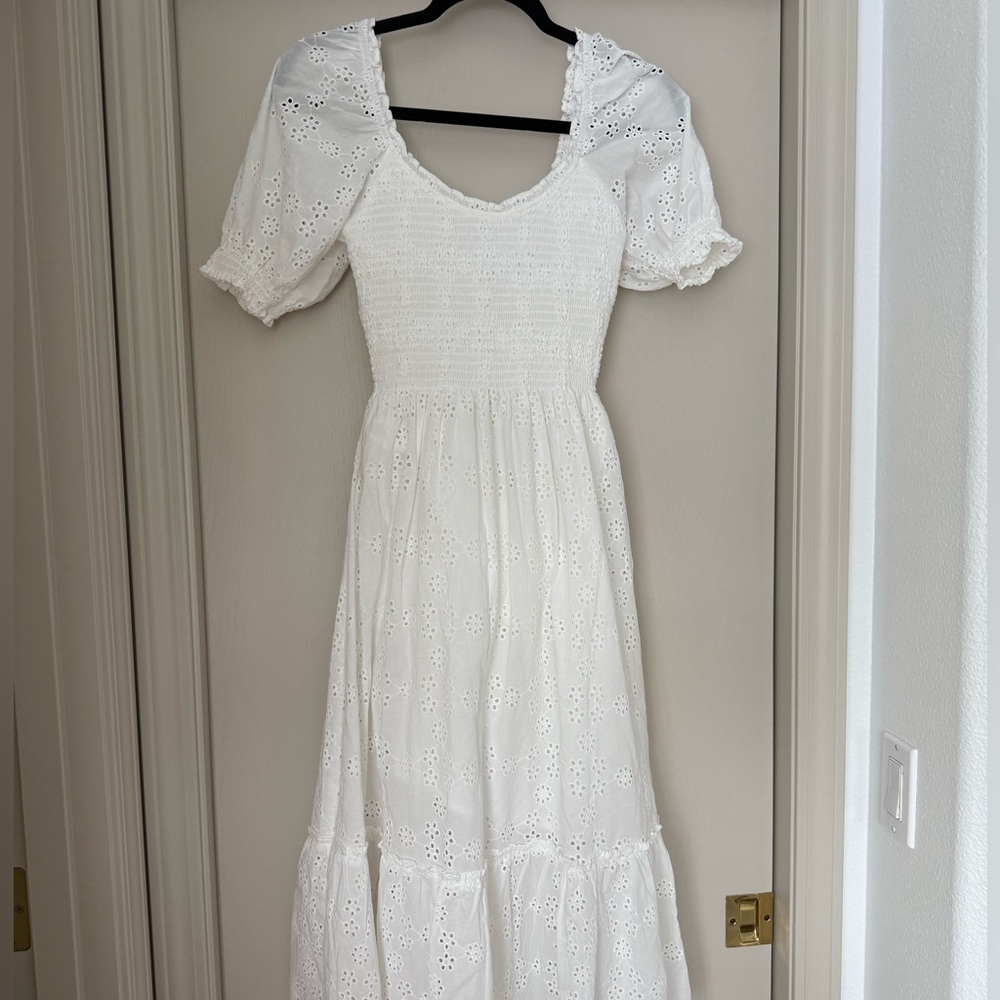 Hill house home the Louisa dress white eyelet xs